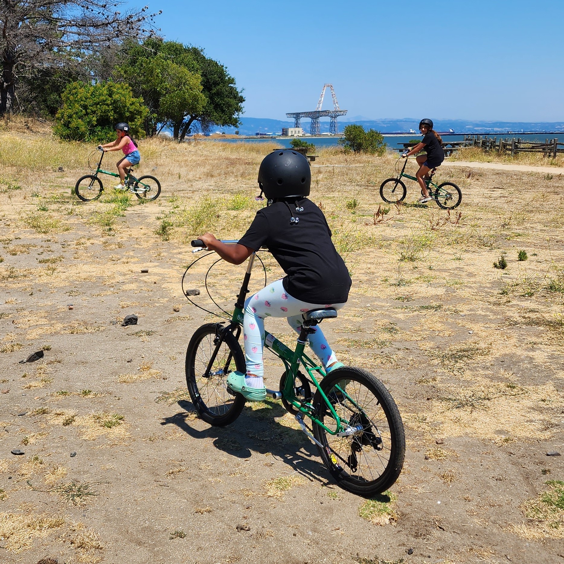 kids riding bikes